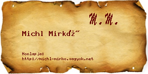 Michl Mirkó névjegykártya
